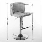TUYOHW Swivel Counter Height Bar Stools Set of 2,PU Leather Bar Chairs with Tufted Back,Adjusatble Height Dining Chairs for Kitchen,Home Bar