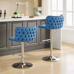 TUYOHW Swivel Counter Height Bar Stools Set of 2,PU Leather Bar Chairs with Tufted Back,Adjusatble Height Dining Chairs for Kitchen,Home Bar