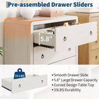 WhiteDrawer Dresser - Wooden Chest of Drawers for Bedroom/Living Room (Closet Storage Organizer, Modern Design)