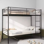 Okak Twin Size Heavy Duty Metal Bunk Bed with Ladders & High Guardrail,Contemporary Bed Frame for Bedroom,Apartments