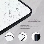 19 Inchx 51 Inch Over Door Mirror Hanging Full Length Back of Door Wall Mirror Black Matte Finish Anti Fog Strong Hold