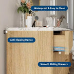 Fluted 7 Drawers Dresser for Bedroom, 54 Wide Modern Chest of Drawers, Wood Storage Cabinet Organizer for Bedroom, Living Room, Hallway