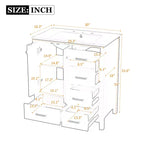 30 Bathroom Vanity with Sink, Bathroom Storage Cabinet with Drawers, Single Sink Bathroom Vanity with Soft Closing Doors