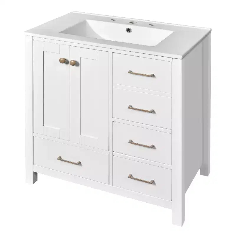 30 Bathroom Vanity with Sink, Bathroom Storage Cabinet with Drawers, Single Sink Bathroom Vanity with Soft Closing Doors