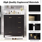30 Bathroom Vanity with Sink, Bathroom Storage Cabinet with Drawers, Single Sink Bathroom Vanity with Soft Closing Doors