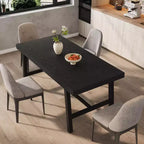 COZONY Industrial Dining Table with Metal Frame, Long Kitchen Table for Dining Room or Kitchen