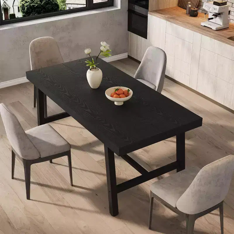 COZONY Industrial Dining Table with Metal Frame, Long Kitchen Table for Dining Room or Kitchen