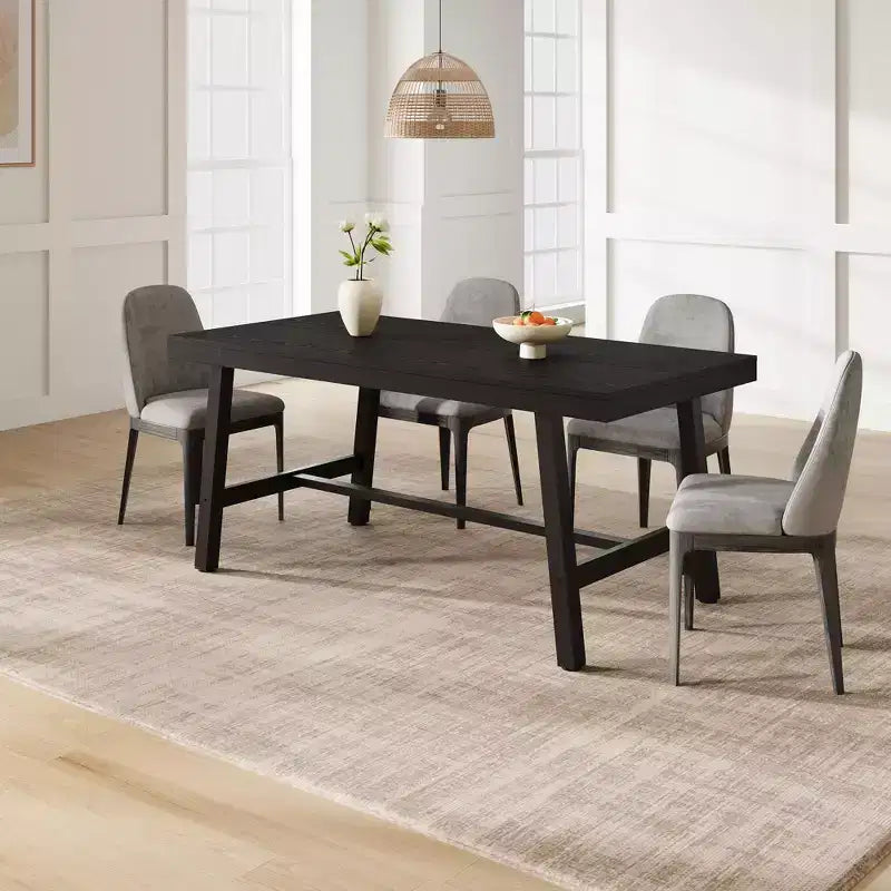 COZONY Industrial Dining Table with Metal Frame, Long Kitchen Table for Dining Room or Kitchen