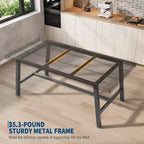 COZONY Industrial Dining Table with Metal Frame, Long Kitchen Table for Dining Room or Kitchen