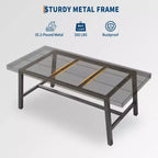COZONY Industrial Dining Table with Metal Frame, Long Kitchen Table for Dining Room or Kitchen