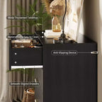 Modern Fluted 5-Drawer Dresser 47.72 Tall, Natural Oak, Gold Handles, 200 lbs Top, Anti-Tip, Waterproof, Bedroom/Hallway Statement Storage
