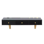 Floating Shelf with Drawer Multi-Purpose Wall-Mounted Vanity Table Cosmetic Mounted Desk Floating Table Make Up Desk for Bedroom Bathroom Black