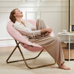 Zeus & Ruta Comfortable Faux Fur Disc Accent Chair - Adult-Size for Bedroom & Living Room