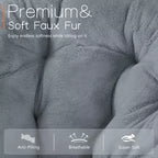 Zeus & Ruta Comfortable Faux Fur Disc Accent Chair - Adult-Size for Bedroom & Living Room