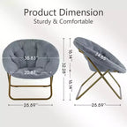 Zeus & Ruta Comfortable Faux Fur Disc Accent Chair - Adult-Size for Bedroom & Living Room