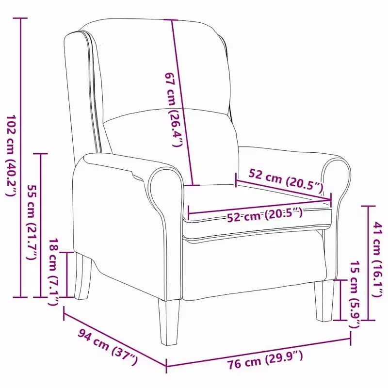 vidaXL armchair Light gray 76 x 94 x 102 cm fabric