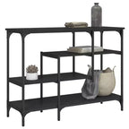vidaXL Console Table Black Engineered wood, metal Narrow Adjustable Feet