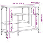 vidaXL Console Table Black Engineered wood, metal Narrow Adjustable Feet