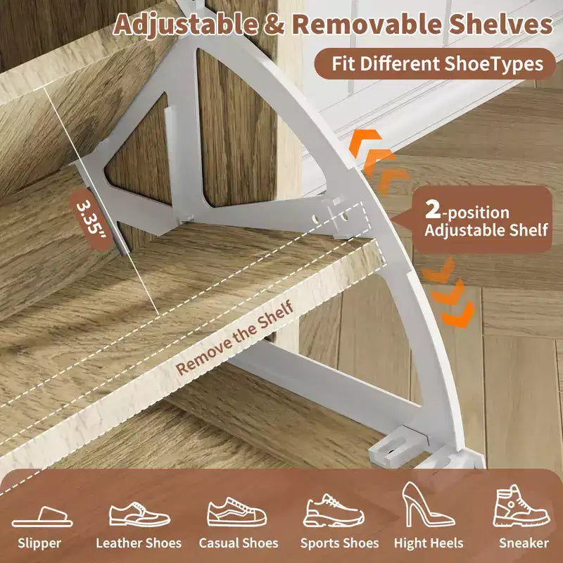 Garvee Rattan Shoe Storage Cabinet with 4 Flip Drawers, Hidden Shoe Storage Organizer Cabinet, Wide Freestanding Wood Breathable Shoe Rack Cabinet