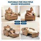 3-in-1 USB-Massage Convertible Sofa Bed, 110-180 Recliner, Cup Holders, Side Pockets, 380 lbs, 4-Step FlipDorm & Guest Ready