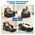 3-in-1 USB-Massage Convertible Sofa Bed, 110-180 Recliner, Cup Holders, Side Pockets, 380 lbs, 4-Step FlipDorm & Guest Ready