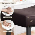 Counter Height Bar Stools Set of 2,PU Leather Barstools with Heavy Duty Metal Legs, Thick Saddle Seats Breakfast Stools