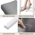 Counter Height Bar Stools Set of 2,PU Leather Barstools with Heavy Duty Metal Legs, Thick Saddle Seats Breakfast Stools