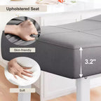 Counter Height Bar Stools Set of 2,PU Leather Barstools with Heavy Duty Metal Legs, Thick Saddle Seats Breakfast Stools