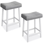 Counter Height Bar Stools Set of 2,PU Leather Barstools with Heavy Duty Metal Legs, Thick Saddle Seats Breakfast Stools