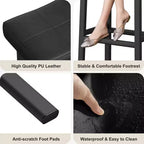 Counter Height Bar Stools Set of 2,PU Leather Barstools with Heavy Duty Metal Legs, Thick Saddle Seats Breakfast Stools