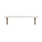 Kate and Laurel Hatley Marble Wall Shelf, White and Gold, 20