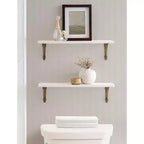 Kate and Laurel Hatley Marble Wall Shelf, White and Gold, 20
