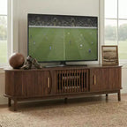 JVNOXKModern Farmhouse TV Stand for 75 TVs, Wood Entertainment Center with Storage Cabinet, TV Console Table for Living Room