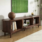 JVNOXKModern Farmhouse TV Stand for 75 TVs, Wood Entertainment Center with Storage Cabinet, TV Console Table for Living Room