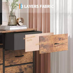 COZONY 70 Black Dresser with 13 Fabric Drawers & LED Lights, Wide TV Stand Chest with Metal Frame for Bedroom & Living Room
