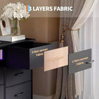 COZONY 70 Black Dresser with 13 Fabric Drawers & LED Lights, Wide TV Stand Chest with Metal Frame for Bedroom & Living Room