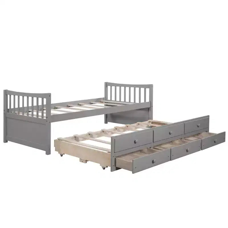 Polibi Full & Twin Daybed with Trundle and Storage Drawers