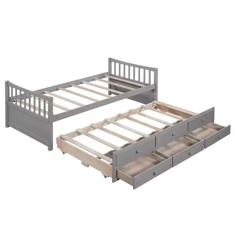 Polibi Full & Twin Daybed with Trundle and Storage Drawers