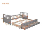 Polibi Full & Twin Daybed with Trundle and Storage Drawers