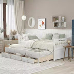 Polibi Full & Twin Daybed with Trundle and Storage Drawers