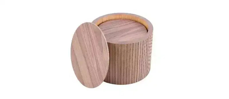 TUYOHW Modern 2-Piece Nesting Side Table Set, Waterproof Round Small Coffee Tables, No-Assembly End Tables for Living Room, Bedroom Nightstand