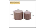 TUYOHW Modern 2-Piece Nesting Side Table Set, Waterproof Round Small Coffee Tables, No-Assembly End Tables for Living Room, Bedroom Nightstand