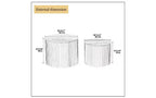TUYOHW Modern 2-Piece Nesting Side Table Set, Waterproof Round Small Coffee Tables, No-Assembly End Tables for Living Room, Bedroom Nightstand