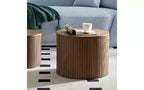 TUYOHW Modern 2-Piece Nesting Side Table Set, Waterproof Round Small Coffee Tables, No-Assembly End Tables for Living Room, Bedroom Nightstand