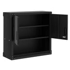 Steel Wall Cabinet with Lock - Heavy Duty Garage Wall Mount Storage Organiser with Shelves, Metal Hanging Cabinet