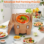 COZONY Insulated Food Pan Carrier with Spoon, 20L Capacity Top Load Wheel Side Lock Stainless Steel for Catering Restaurant