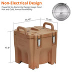 COZONY Insulated Food Pan Carrier with Spoon, 20L Capacity Top Load Wheel Side Lock Stainless Steel for Catering Restaurant