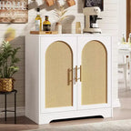 Modern Sideboard Buffet Cabinet with 2 Rattan Doors  Credenza Storage Console Table, Coffee Bar Cabinet for Living Room, Hallway & Entryway