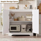 Modern Sideboard Buffet Cabinet with 2 Rattan Doors  Credenza Storage Console Table, Coffee Bar Cabinet for Living Room, Hallway & Entryway