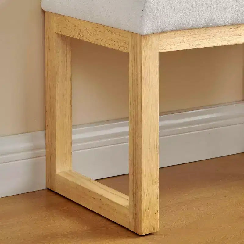 MAYEERTY Shoe Changing Bench with Wooden Frame and a Soft Cushioned Seat for Small Space Hallway Living Room Beige